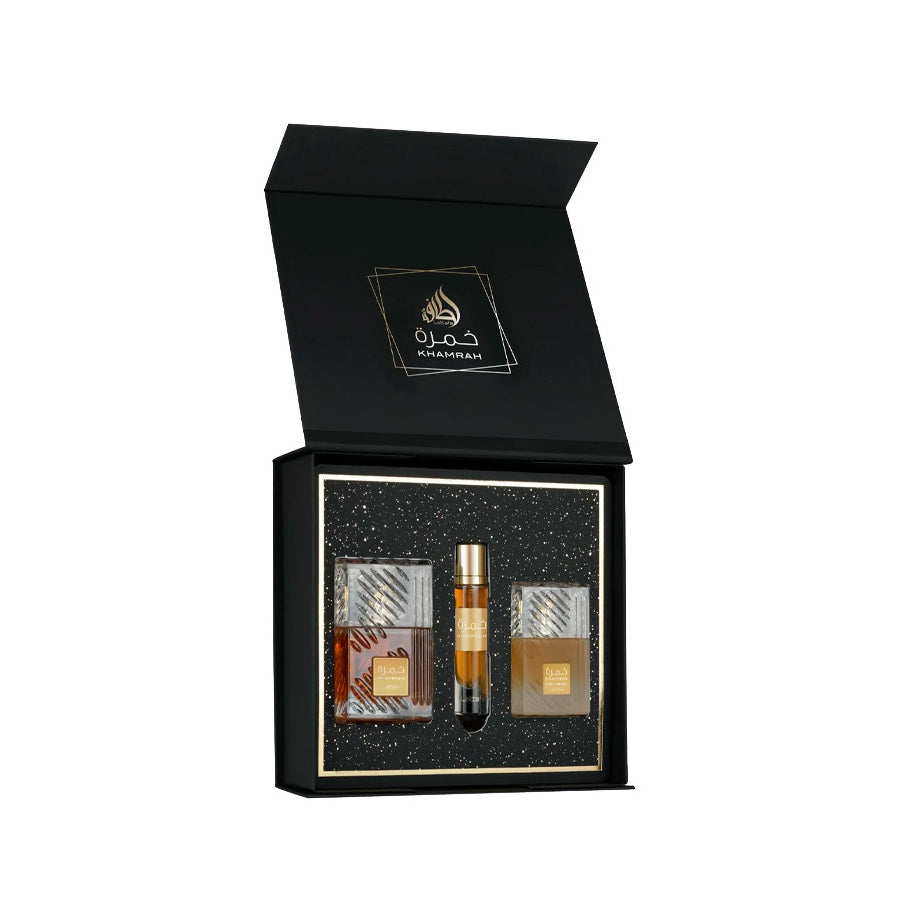 PACK DE KHAMRAH 3PCS - PERFUME + TRAVEL SPRAY + HAIR MIST
