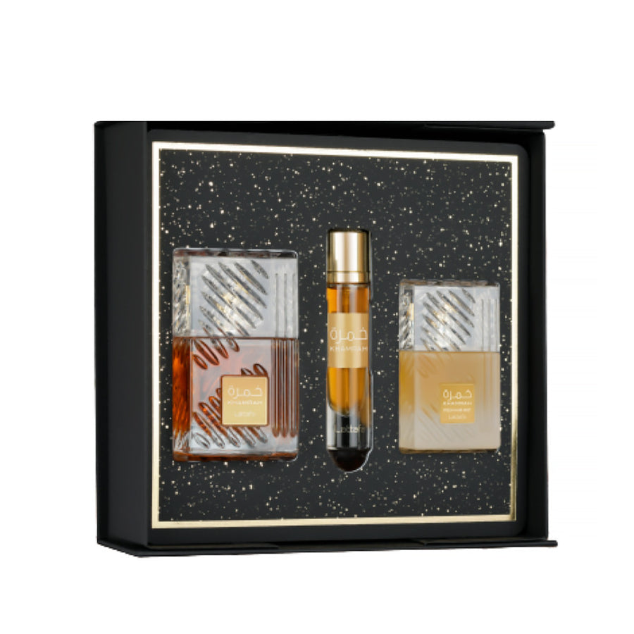 PACK DE KHAMRAH 3PCS - PERFUME + TRAVEL SPRAY + HAIR MIST